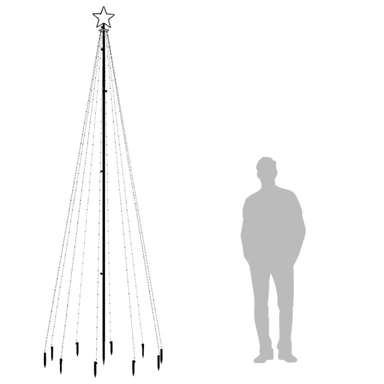 Brad de Crăciun, 310 LED-uri colorate, 300 cm, cu țăruș