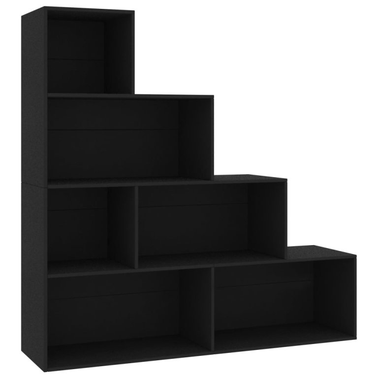 Bibliotecă/Separator cameră, negru 155x24x160 cm lemn prelucrat