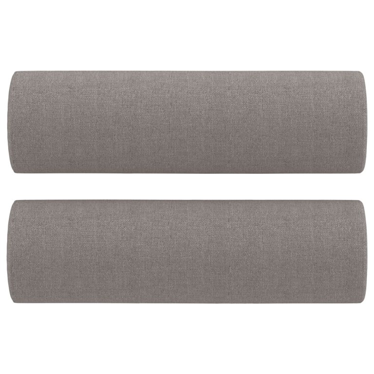 Canapea cu 2 locuri cu pernuțe, gri taupe, 140 cm, textil