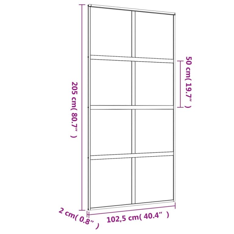 Ușă glisantă, auriu, 102,5x205 cm, sticlă ESG mată și aluminiu