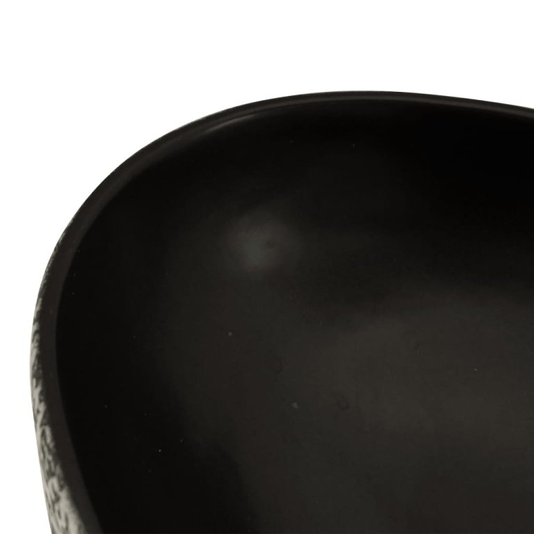 Lavoar de blat negru și albastru 56,5x36,5x13,5cm ceramică oval