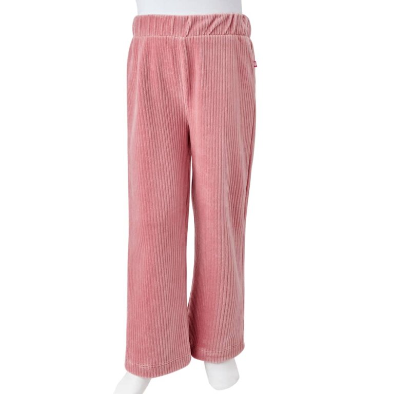 Pantaloni de copii din velur, roz, 128