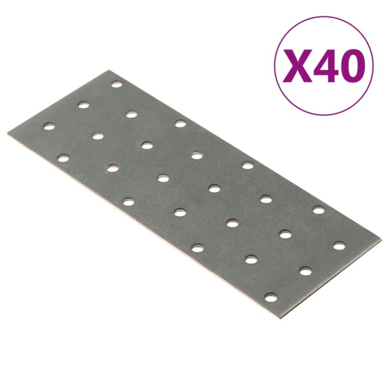 Plăci perforate, 40 buc., 2 mm, 160x60 mm, oțel galvanizat