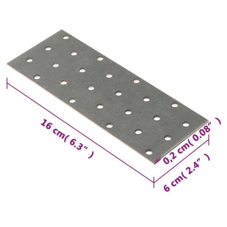 Plăci perforate, 40 buc., 2 mm, 160x60 mm, oțel galvanizat