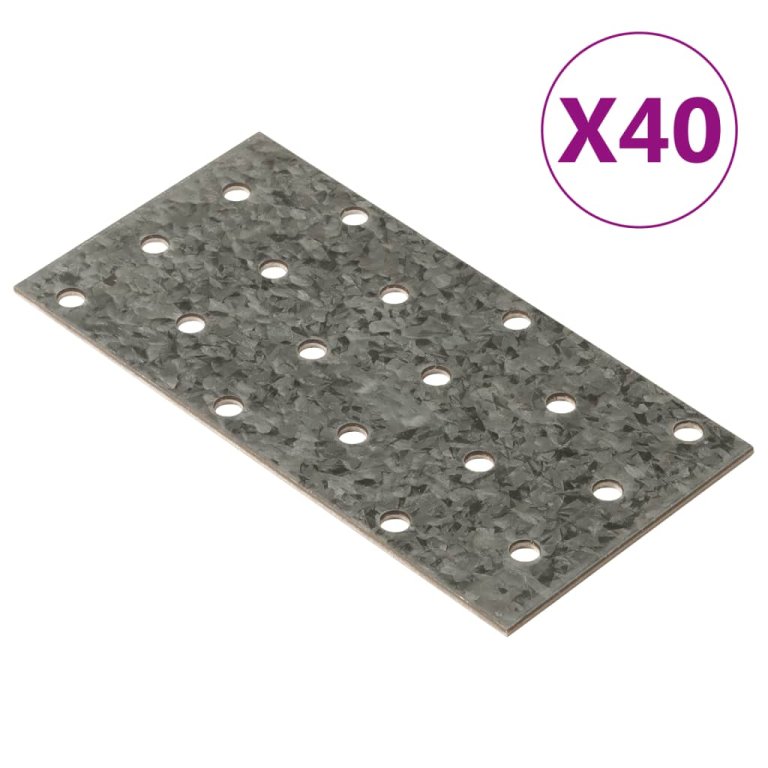 Plăci perforate, 40 buc., 2 mm, 120x60 mm, oțel galvanizat