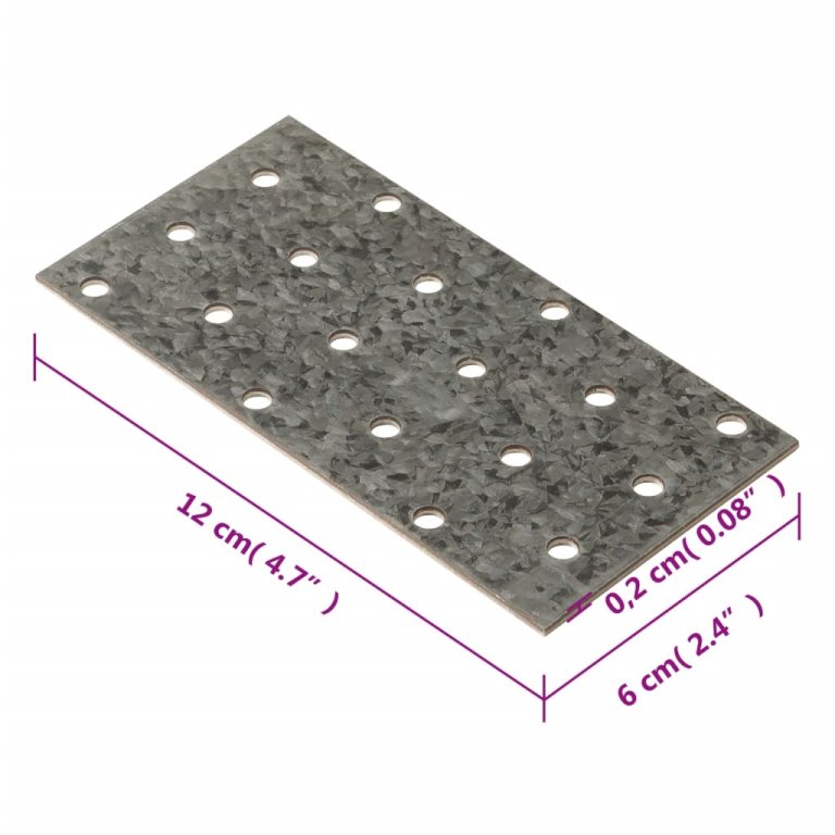 Plăci perforate, 40 buc., 2 mm, 120x60 mm, oțel galvanizat