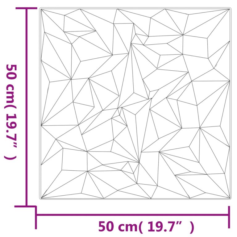 Panouri de perete 12 buc. negru 50x50 cm XPS 3 m² ametist