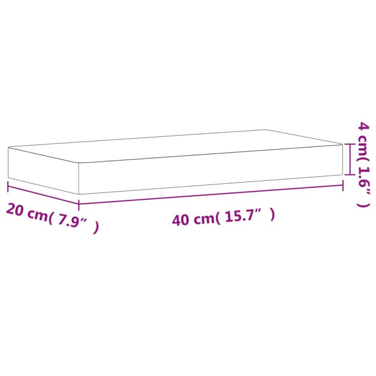 Raft de perete, 40x20x4 cm, lemn masiv de fag