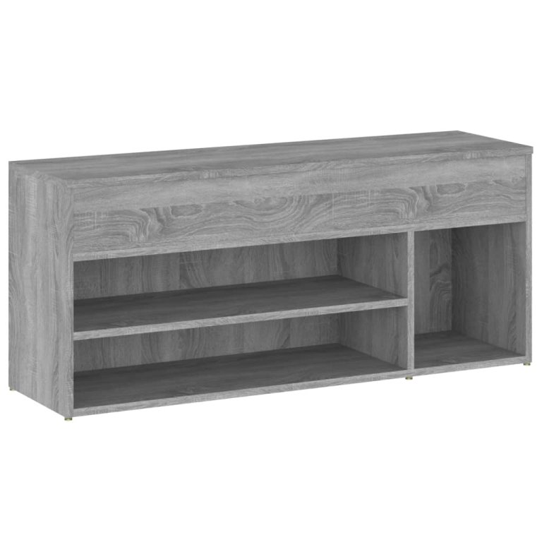 Bancă pentru pantofi gri sonoma 105x30x45 cm lemn prelucrat