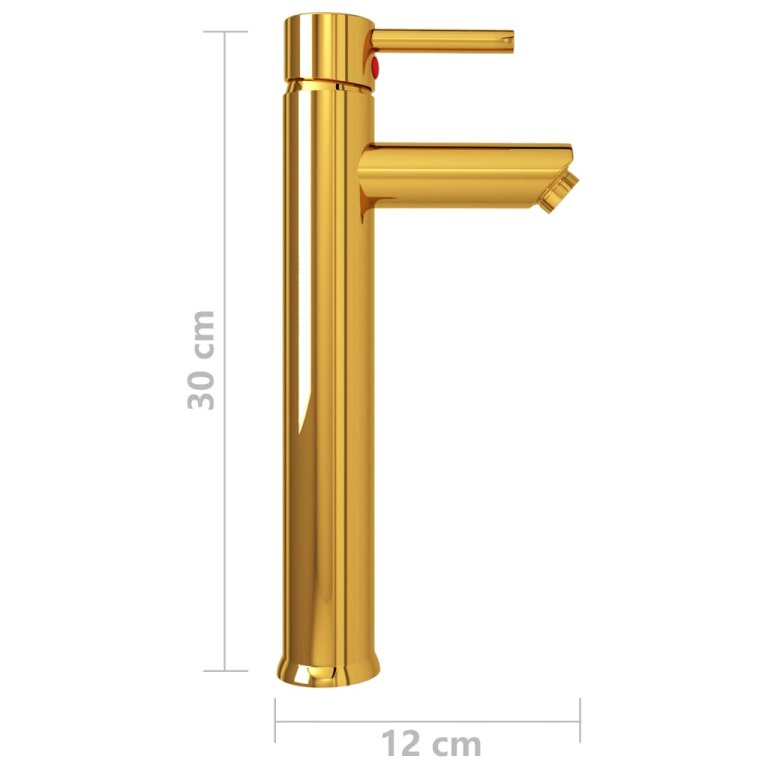 Baterie mixer de baie, auriu, 12x30 cm