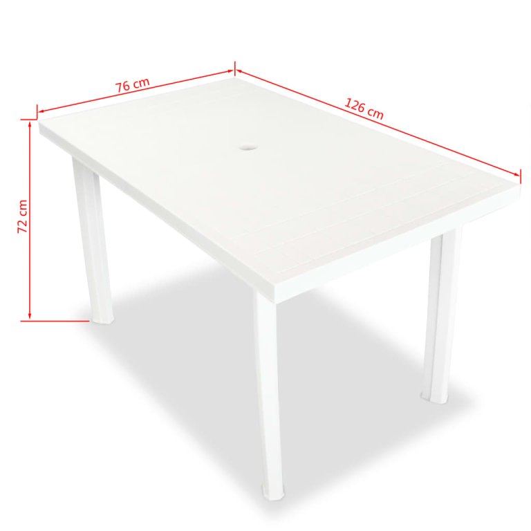 Set mobilier de exterior, 5 piese, alb, plastic