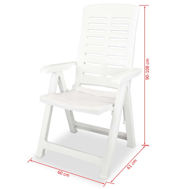 Set mobilier de exterior, 5 piese, alb, plastic