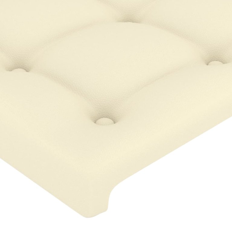 Tăblie de pat cu aripioare crem 103x23x78/88 cm piele ecologică