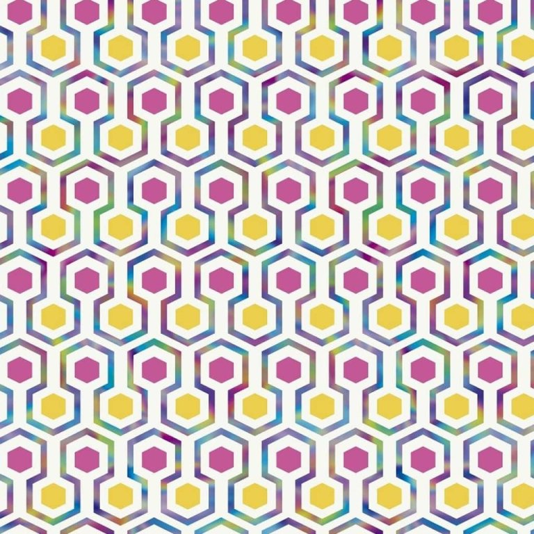 Noordwand Tapet „Good Vibes Hexagon Pattern”, roz și galben