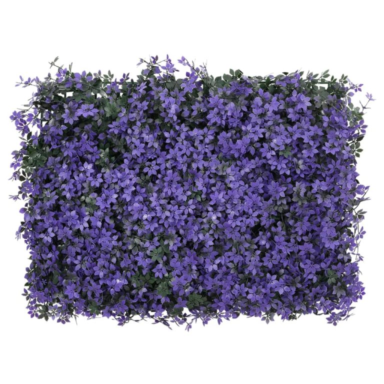   Gard din frunze artificiale, 6 buc., violet, 40x60 cm