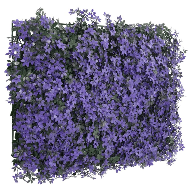   Gard din frunze artificiale, 6 buc., violet, 40x60 cm