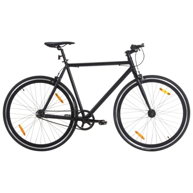 Bicicletă cu angrenaj fix, negru, 700c, 59 cm