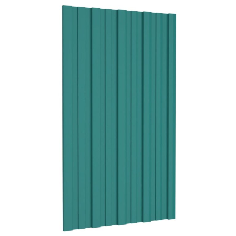 Panouri pentru acoperiș 12 buc. verde 80x45 cm oțel galvanizat