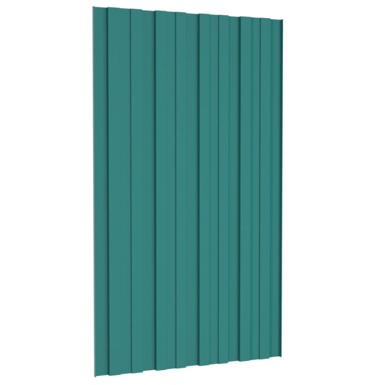 Panouri pentru acoperiș 12 buc. verde 80x45 cm oțel galvanizat