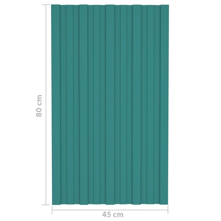 Panouri pentru acoperiș 12 buc. verde 80x45 cm oțel galvanizat