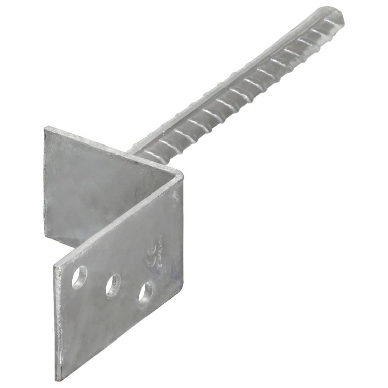 Ancore de gard, 6 buc., argintiu, 8x6x30 cm, oțel galvanizat