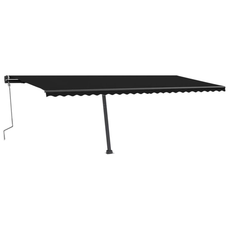 Copertină autonomă retractabilă manual, antracit, 600x300 cm