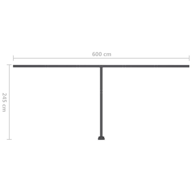 Copertină autonomă retractabilă manual, antracit, 600x300 cm