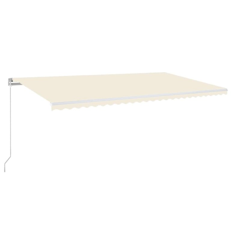 Copertină retractabilă manual cu LED, crem, 600x300 cm