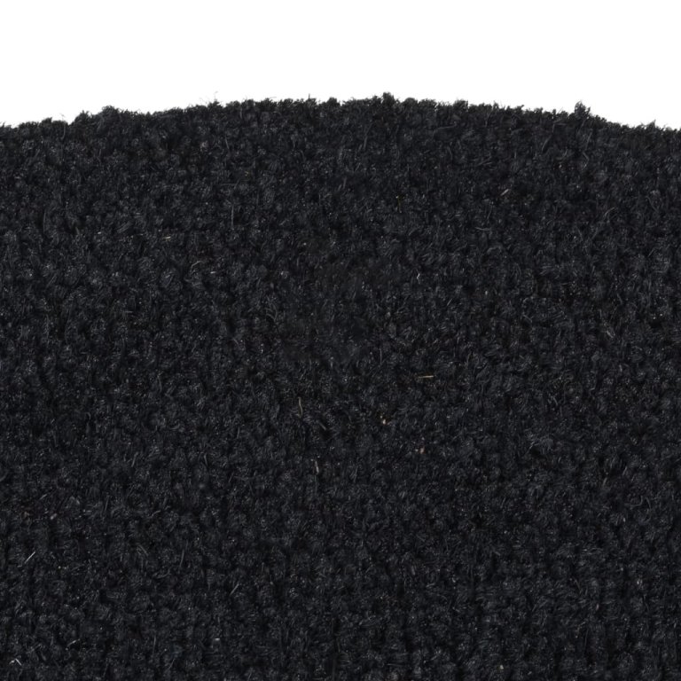 Covoraș de ușă semirotund, negru, 60x90 cm, fibre de cocos