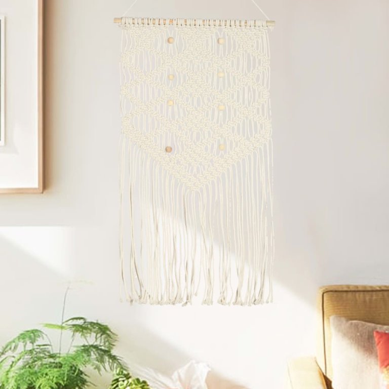 Cuier de perete Macrame, 40x80, bumbac