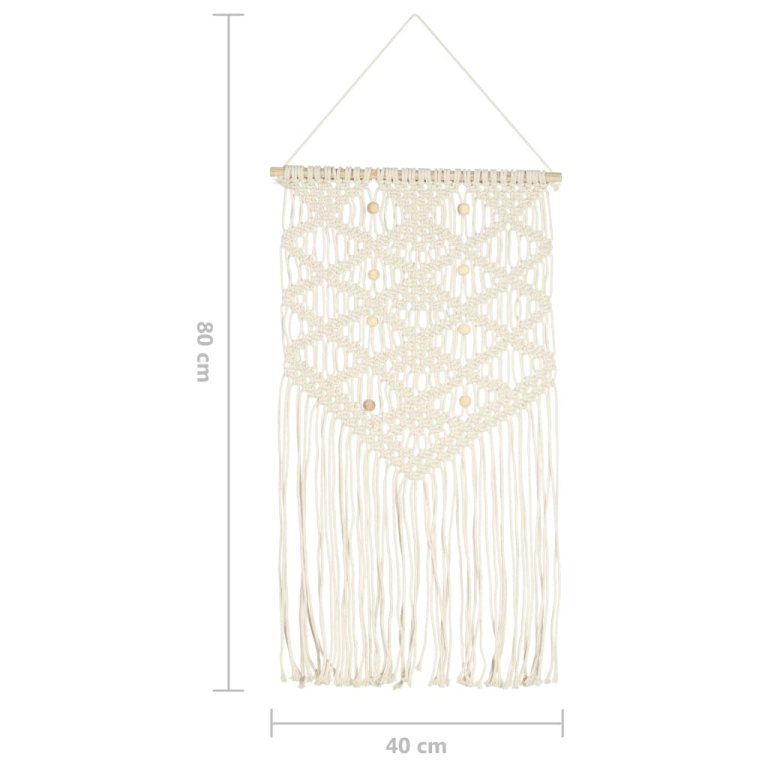 Cuier de perete Macrame, 40x80, bumbac