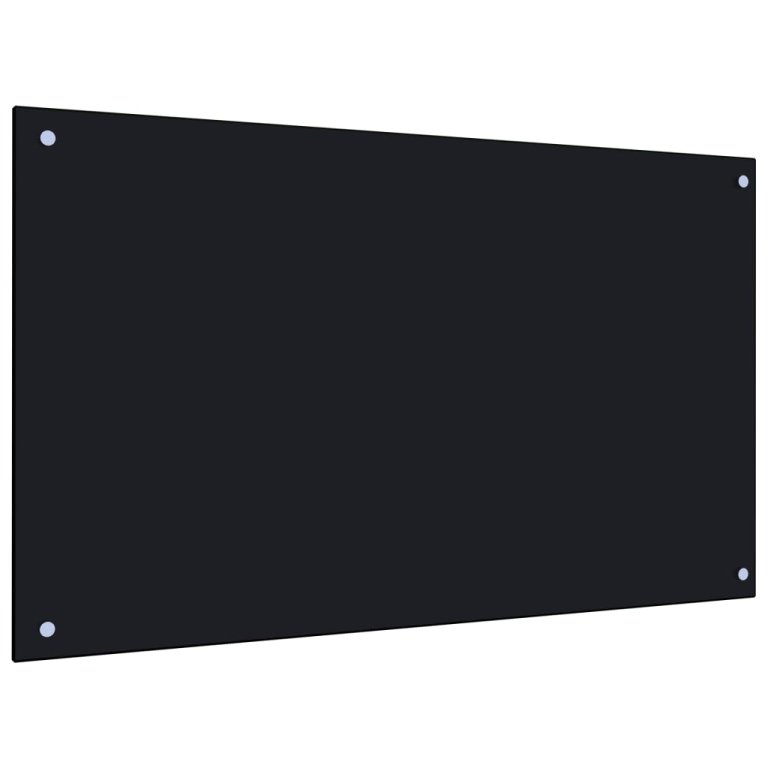 Panou antistropi de bucătărie negru 100x60 cm sticlă securizată