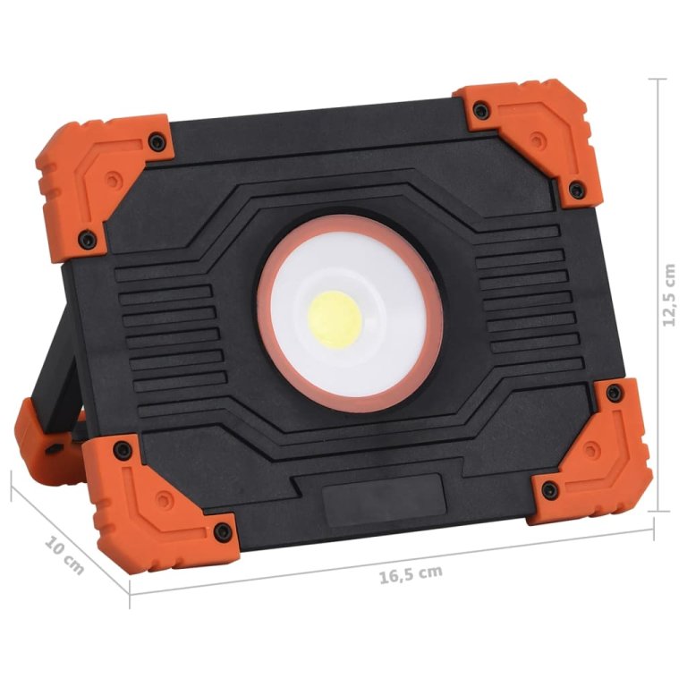 Reflector portabil cu LED, 10 W, alb rece, ABS