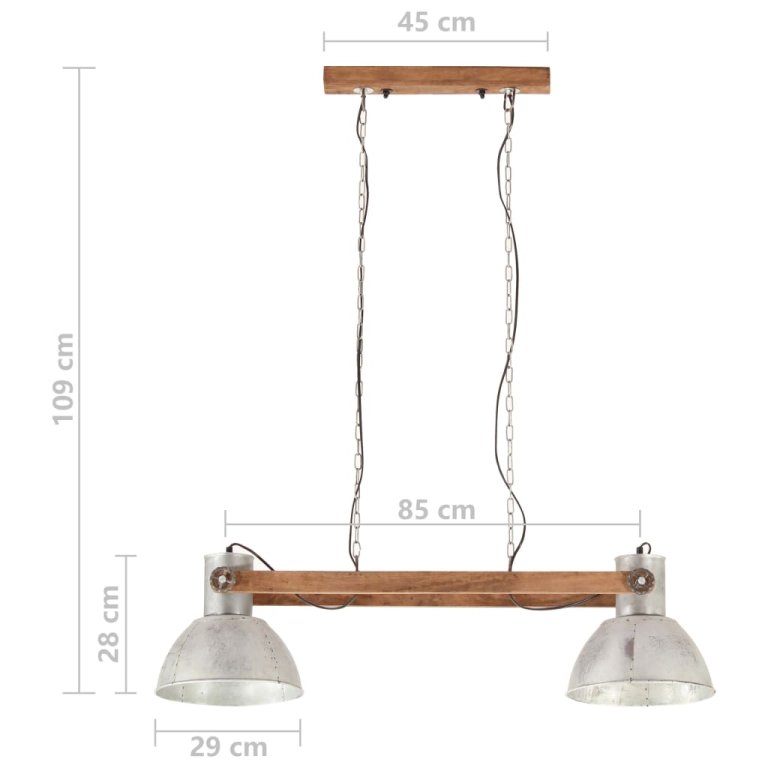 Lampă suspendată industrială, 25 W, argintiu, 109 cm, E27