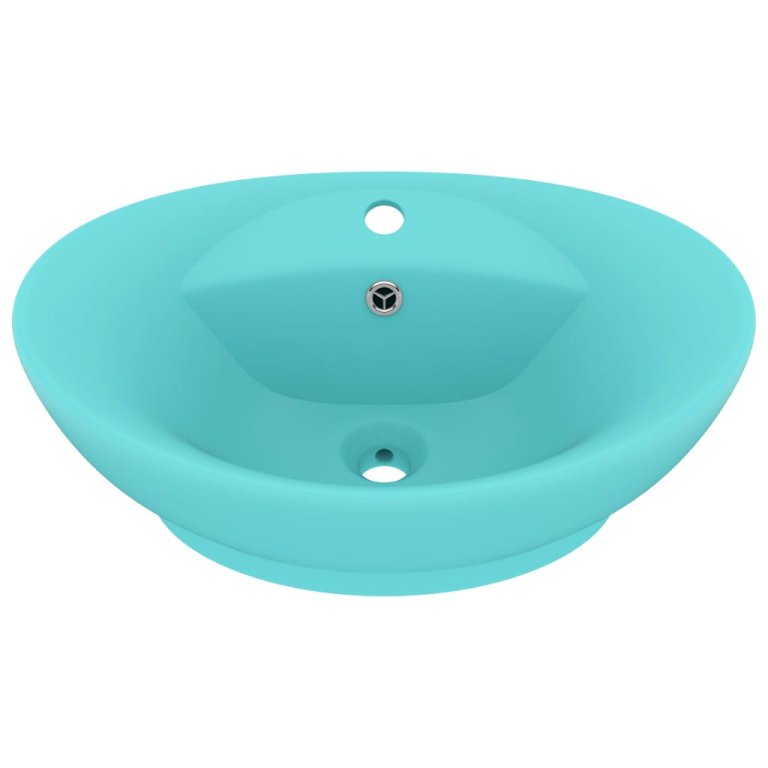 Chiuvetă lux preaplin verde deschis mat 58,5x39cm ceramică oval