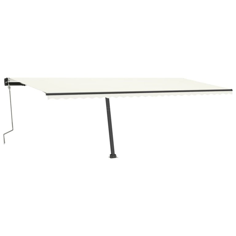 Copertină autonomă retractabilă manual, crem, 600x350 cm