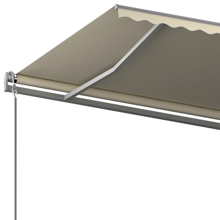 Copertină autonomă retractabilă manual, crem, 600x350 cm