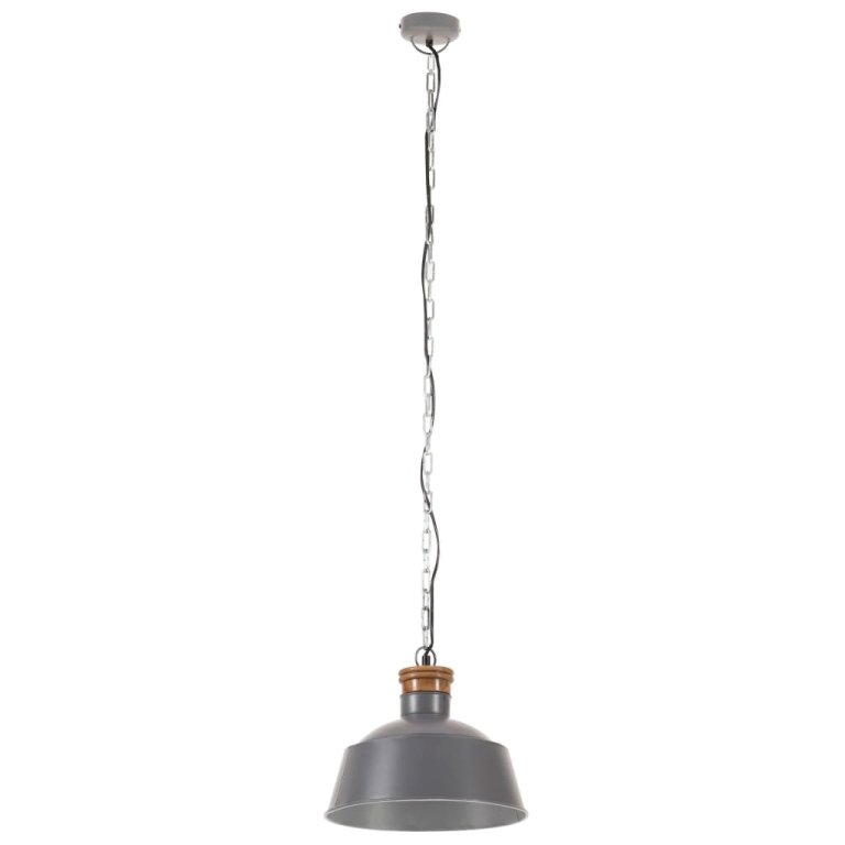 Lampă suspendată industrială, gri, 32 cm, E27