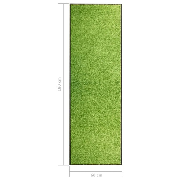 Covoraș de ușă lavabil, verde, 60 x 180 cm