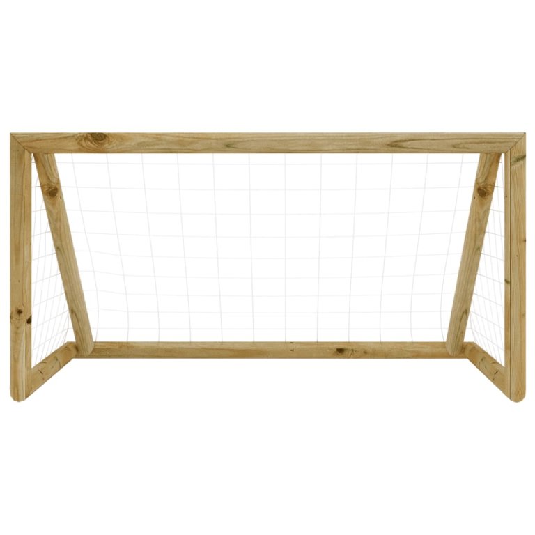 Poartă de fotbal cu plasă, 120x60x80 cm, lemn de pin tratat