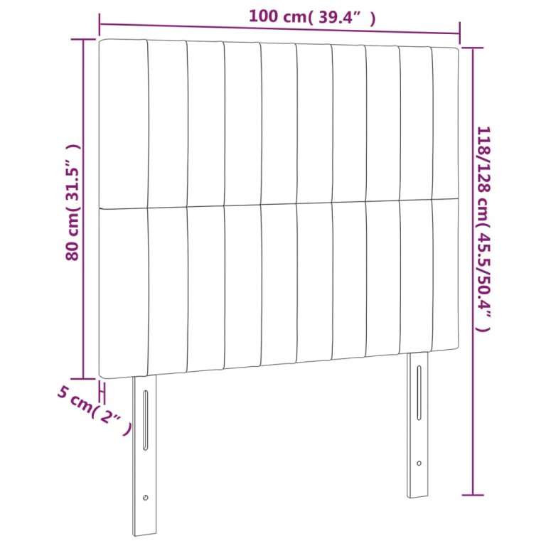 Tăblii de pat, 2 buc, gri închis, 100x5x78/88 cm, catifea