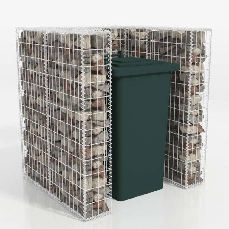 Gabion unic îngrădire pubelă, oțel, 110 x 100 x 120 cm