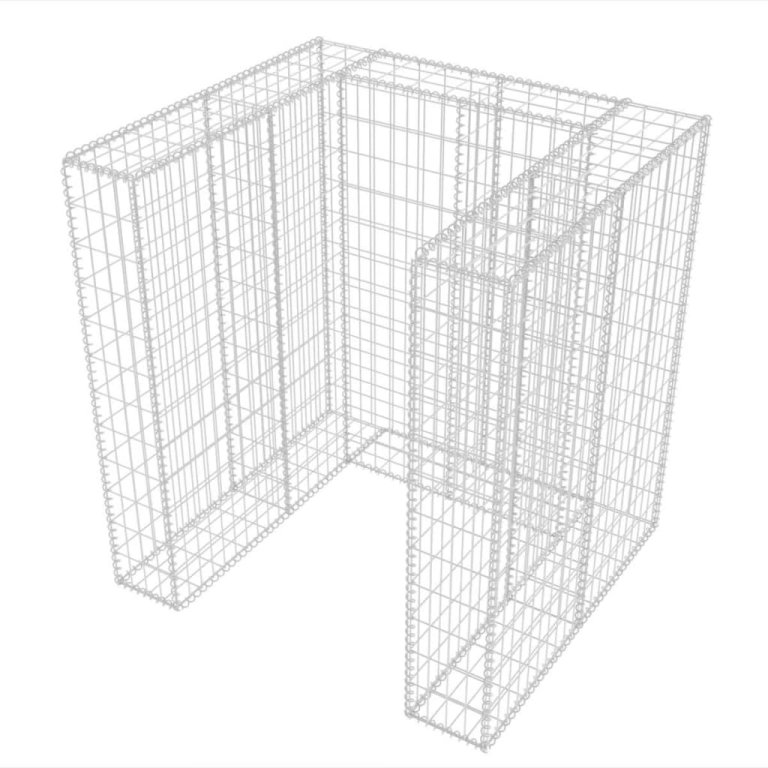 Gabion unic îngrădire pubelă, oțel, 110 x 100 x 120 cm