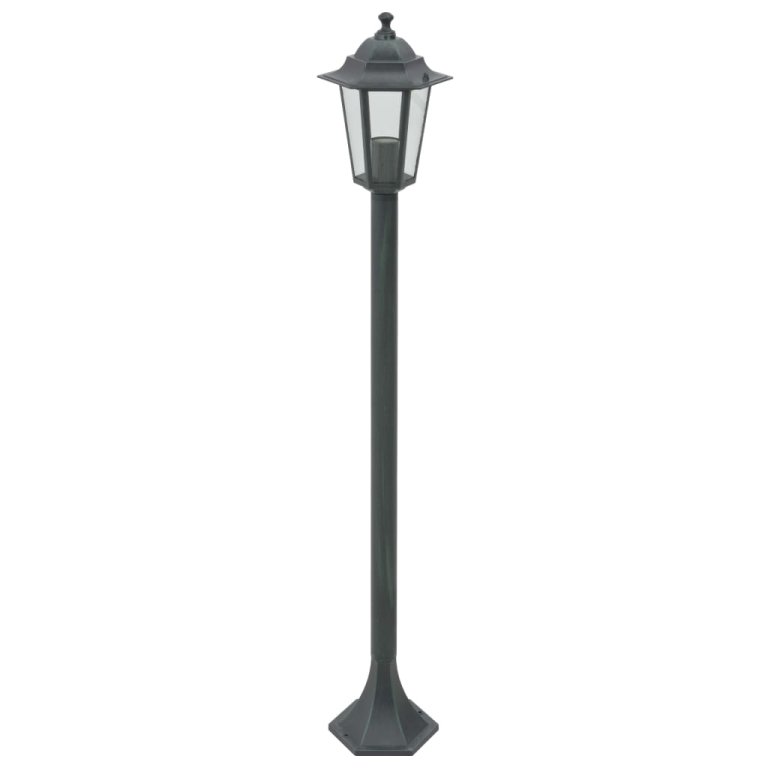 Stâlp iluminare grădină 6 buc. E27 110 cm aluminiu verde închis