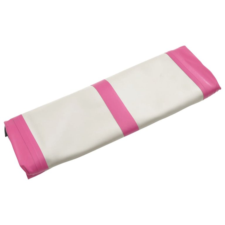 Saltea gimnastică gonflabilă cu pompă, roz, 60x100x15 cm, PVC