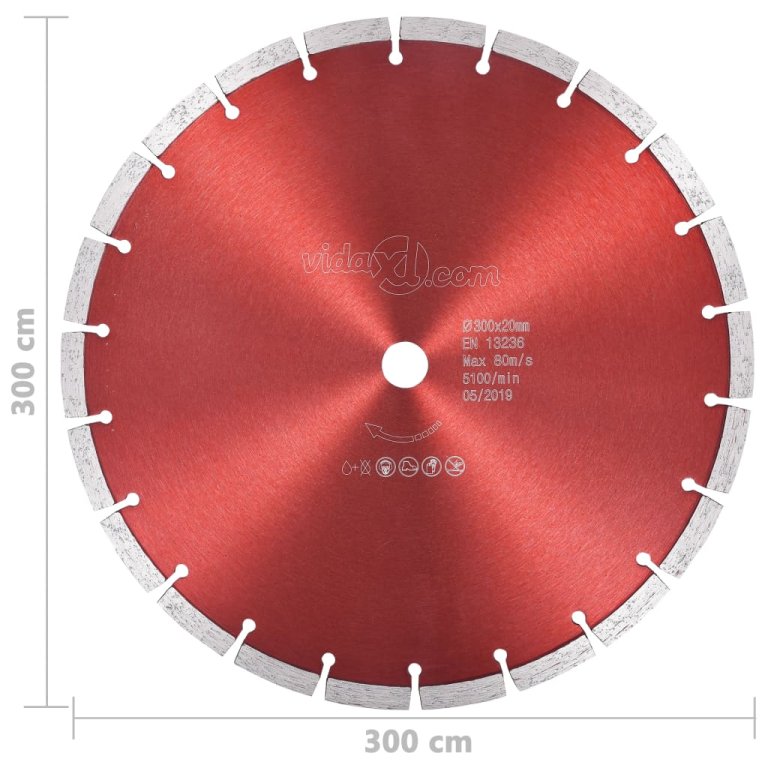 Disc diamantat de tăiere, oțel, 300 mm