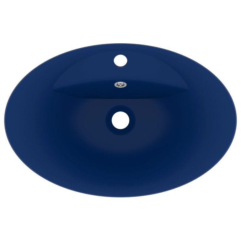 Chiuvetă lux preaplin albastru mat 58,5x39 cm ceramică oval