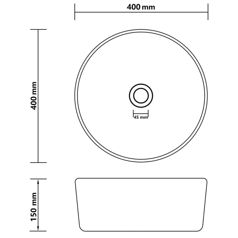 Chiuvetă de baie lux maro închis mat 40x15 cm ceramică rotund