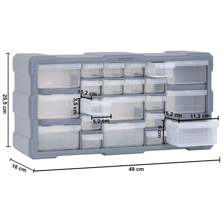 Organizator cu 22 de sertare, 49 x 16 x 25,5 cm