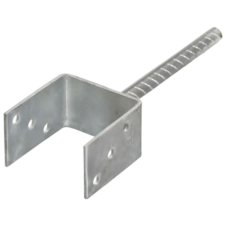 Ancore de gard, 6 buc., argintiu, 9x6x30 cm, oțel galvanizat